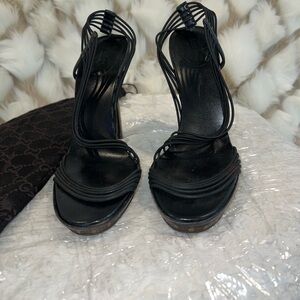 GUCCI Strappy Black Women's Heels 10M